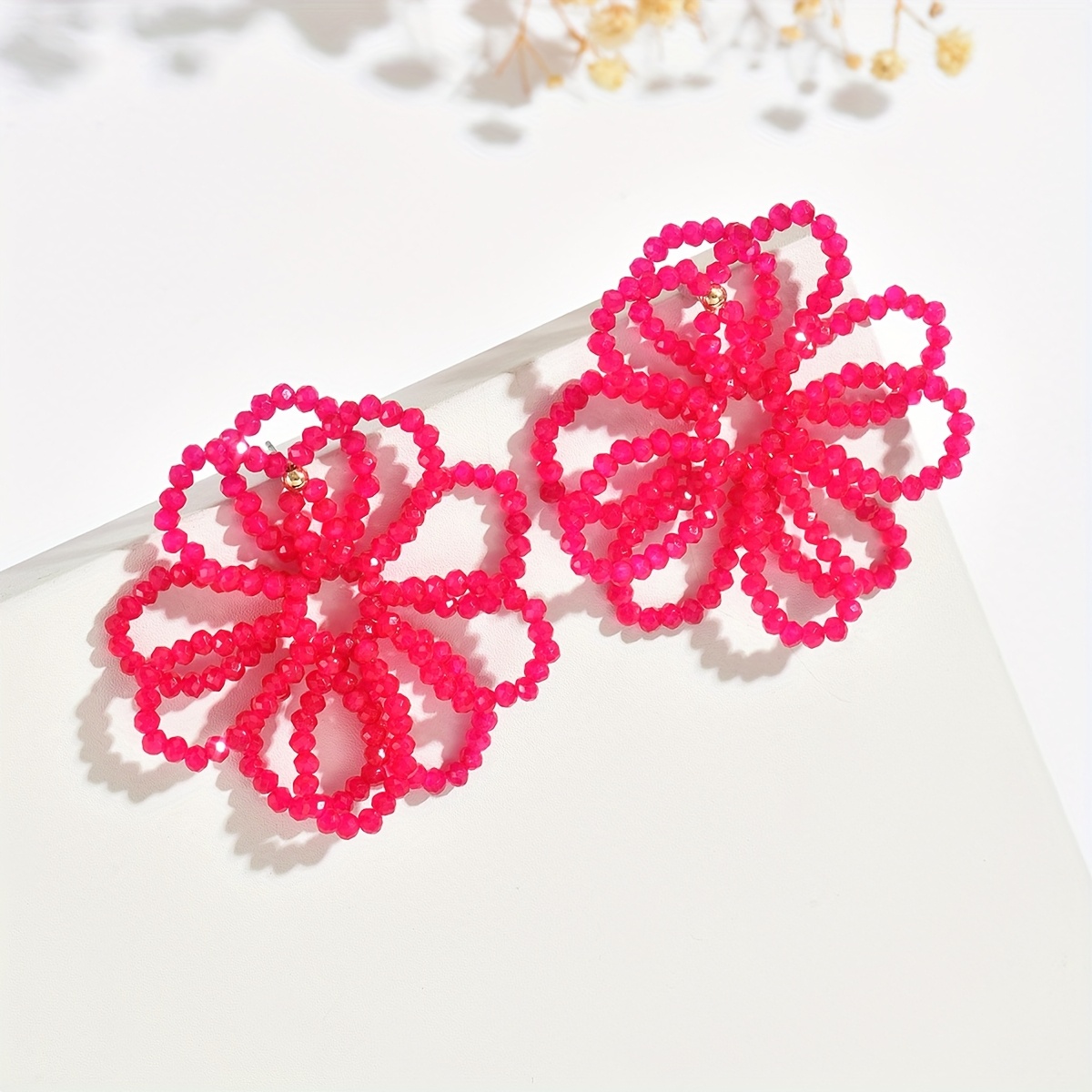 Handmade Beaded Floral Earrings for Vacation Style